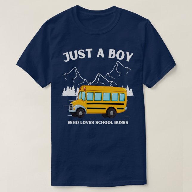 Mountain Art nur ein Junge, der Schulbusse Liebe T-Shirt (Design vorne)
