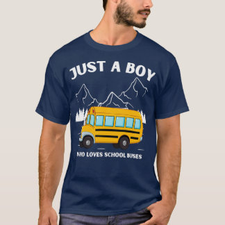 Mountain Art nur ein Junge, der Schulbusse Liebe T-Shirt