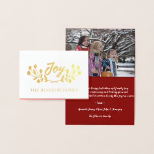 Mountain Ash Joy Script Foto Burgundy Gold White Folienkarte
