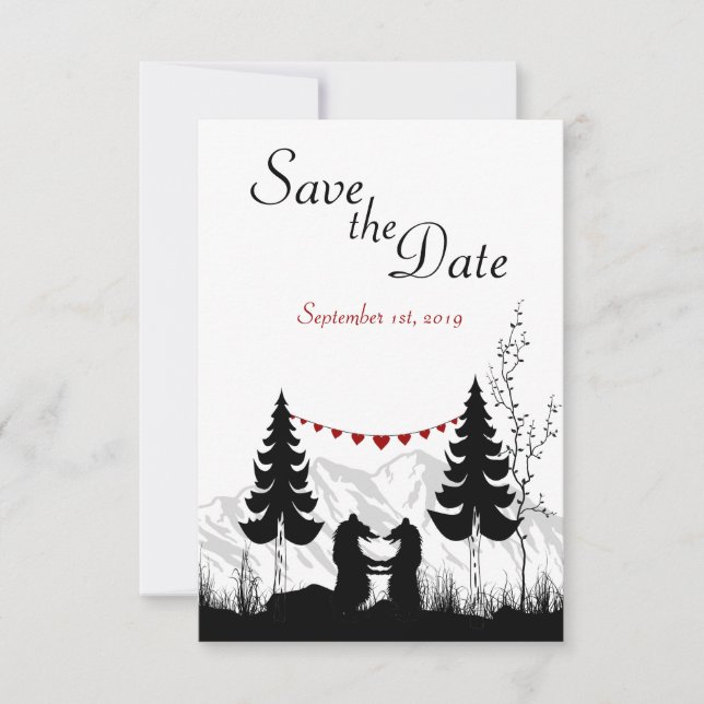 Mountain Bars Save the Date Hochzeitsankündigung (Vorderseite)