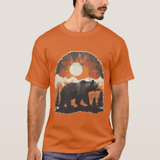Mountain Bear Sunset Mädchen T-Shirt