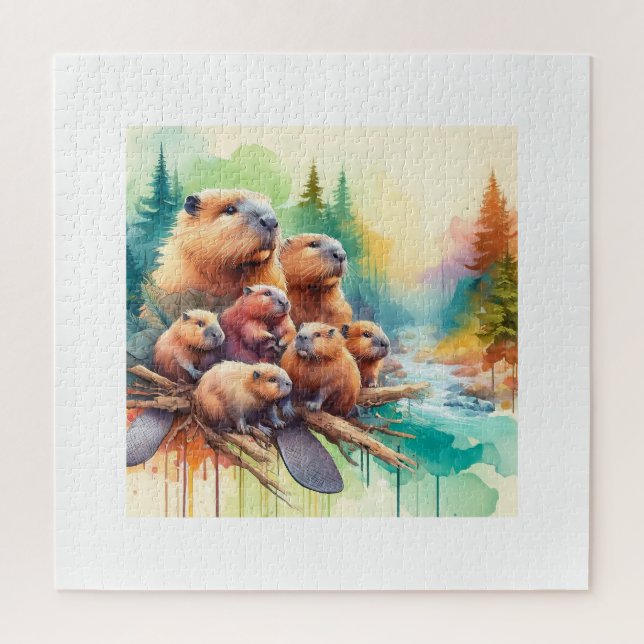 Mountain Beavers 010624AREF122 - Watercolor (Vertikal)