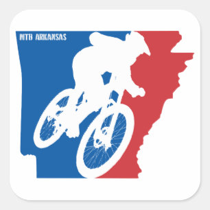 Mountain Bike Arkansas Quadratischer Aufkleber