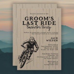 Mountain Bike Bachelor Party Groom's Last Ride Einladung