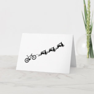 Mountain Bike Bicycle Rentier Weihnachtszyklus Karte
