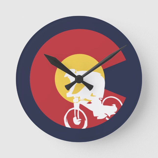 Mountain Bike Colorado Runde Wanduhr (Vorderseite)