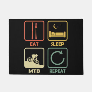Mountain Bike MTB Eat Sleep Repeat Funny Retro Fußmatte