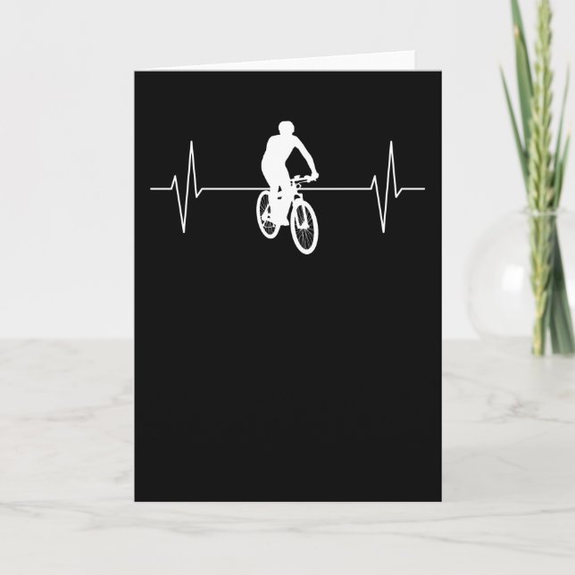 Mountain Bike MTB Mountain Biker Heartbeat Gift Karte (Vorderseite)