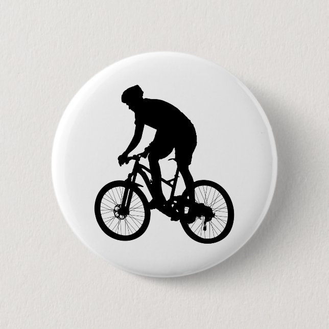 Mountain bike silhouette - Choose background color Button (Vorderseite)