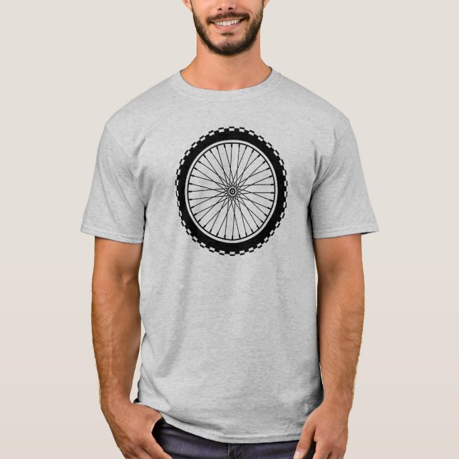 Mountain Bike Wheel - Schwarz T-Shirt (Vorderseite)