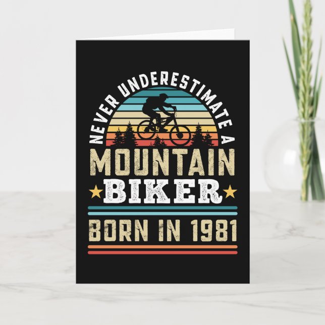 Mountain Biker born 1981 40th Birthday Gift MTB Karte (Vorderseite)