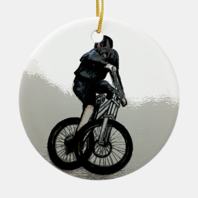 Mountain Biker MTB BMX CYCLIST Keramikornament (Vorne)