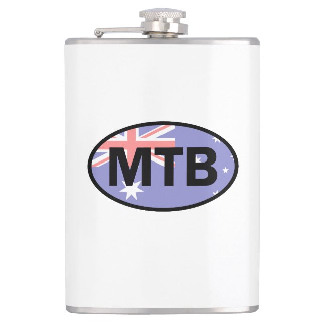 Mountain Biking Australia Flag Flachmann (Vorderseite)