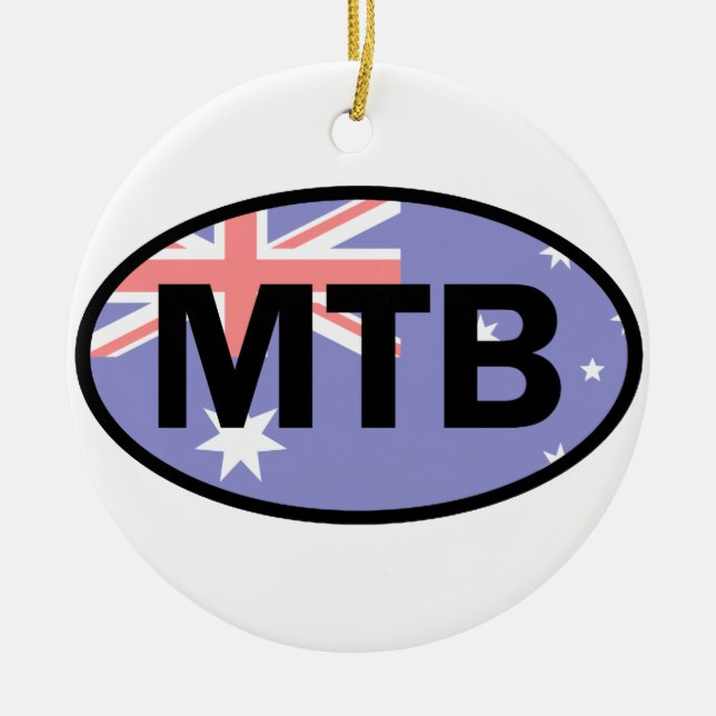 Mountain Biking Australia Flag Keramikornament (Vorne)