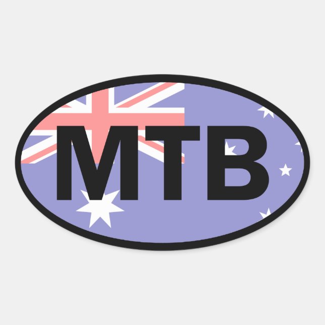 Mountain Biking Australia Flag Ovaler Aufkleber (Vorderseite)