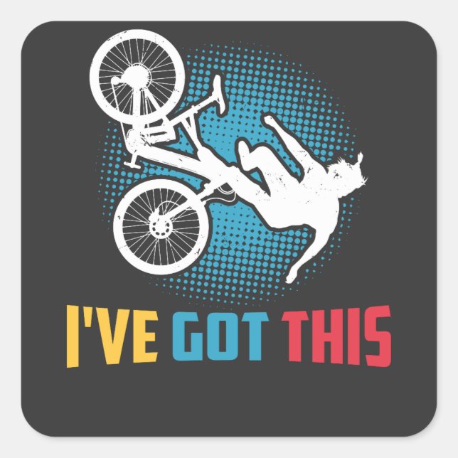 Mountain Biking - Das habe ich Got Quadratischer Aufkleber (Vorderseite)