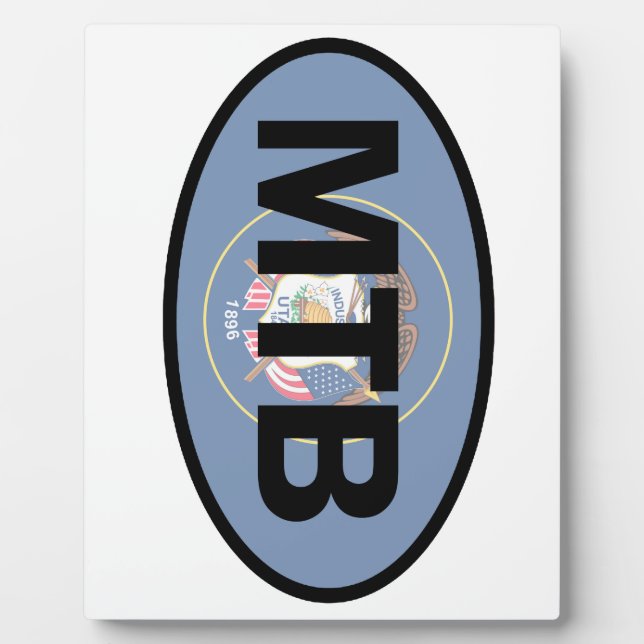 Mountain Biking Utah Flag Fotoplatte (Vorderseite)