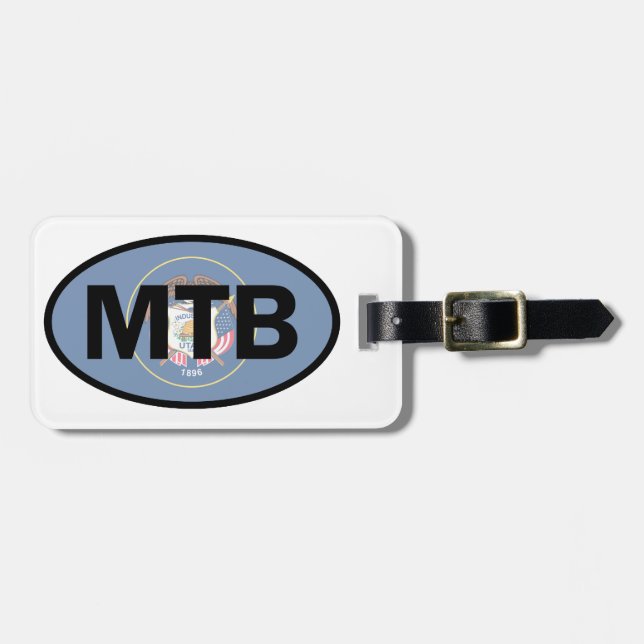 Mountain Biking Utah Flag Gepäckanhänger (Vorderseite horizontal)