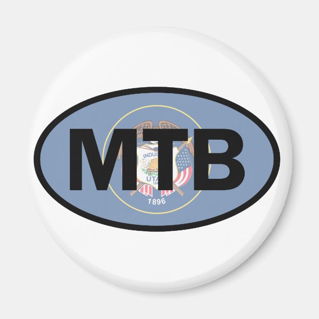 Mountain Biking Utah Flag Magnet (Vorne)