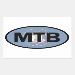 Mountain Biking Utah Flag Rechteckiger Aufkleber