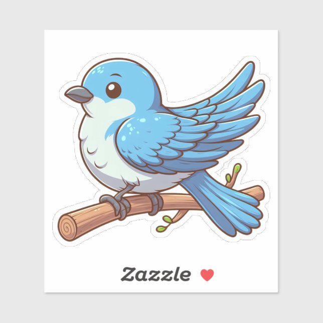 Mountain Bluebird Custom Cut Vinyl Sticker (Blatt)