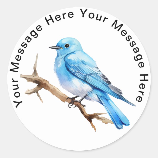 Mountain Bluebird Runder Aufkleber (Vorderseite)