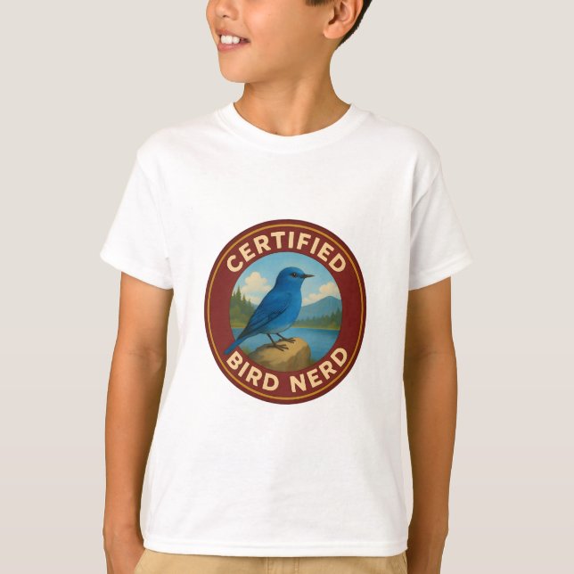 Mountain Bluebird Vintages Abzeichen T-Shirt (Vorderseite)