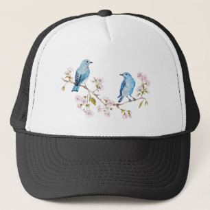 Mountain Bluebirds auf der Zweigstelle Sakura Truckerkappe