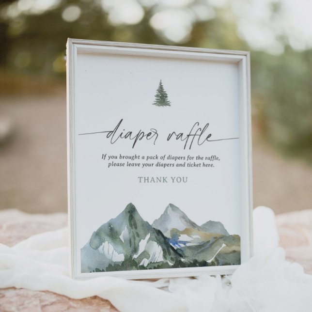 Mountain Boy Baby Dusche Windel Raffle Schild (Von Creator hochgeladen)