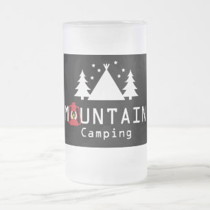 Mountain Camping Modernes Abzeichen Mattglas Bierglas
