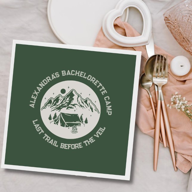 Mountain Camping Weekend Bachelorette Serviette (Von Creator hochgeladen)