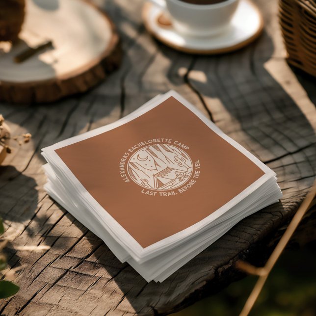 Mountain Camping Weekend Bachelorette Serviette (Mountain Camping Weekend Bachelorette Napkins)