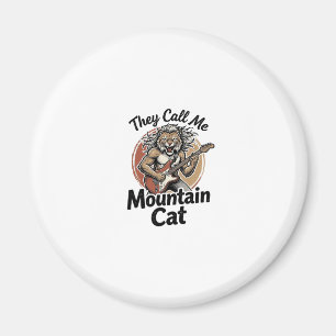 Mountain Cat Vintage Engraving Rock Graphic Tee_1 Magnet