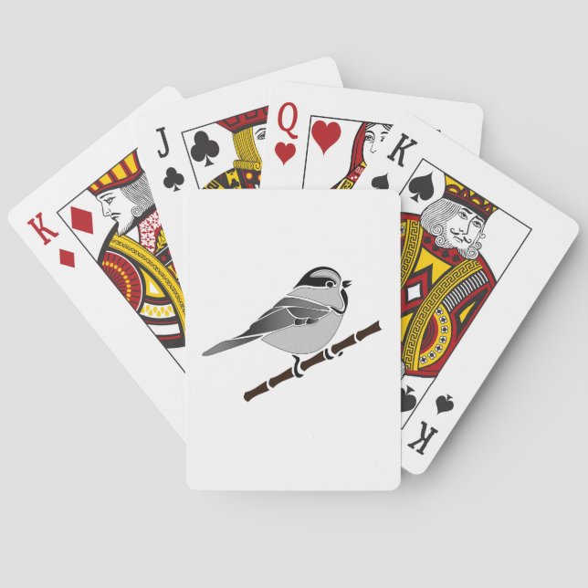 Mountain Chickadee Bird Illustriert Spielkarten (Rückseite)