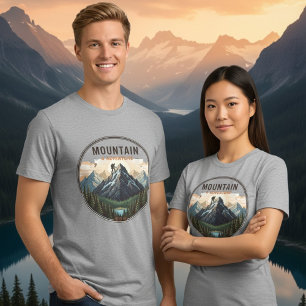 Mountain Climber Adventure Patch Herren T-Shirt Tri-Blend Shirt