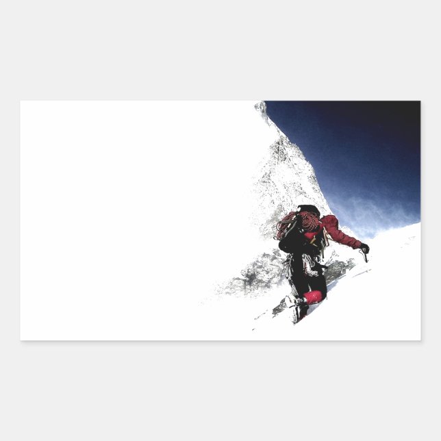 Mountain Climber Extreme Sports Rechteckiger Aufkleber (Vorderseite)