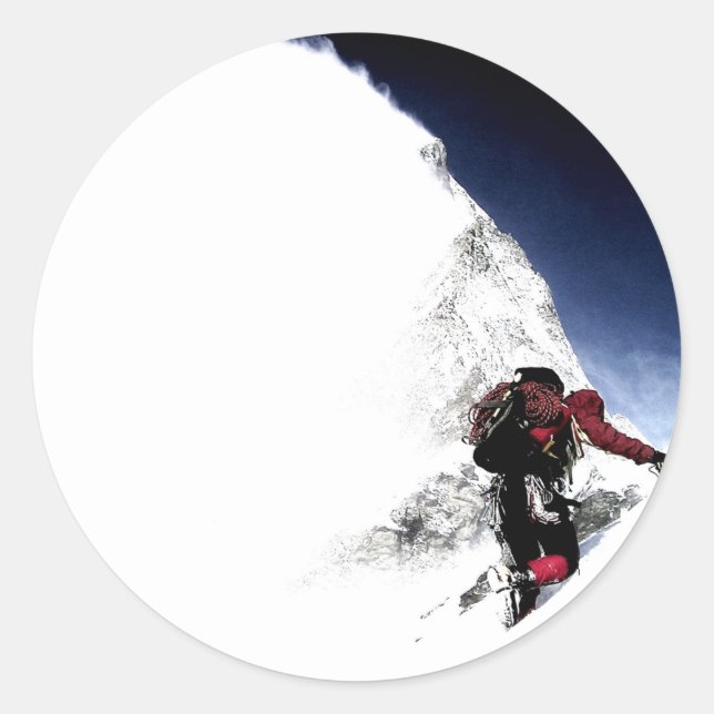 Mountain Climber Extreme Sports Runder Aufkleber (Vorderseite)