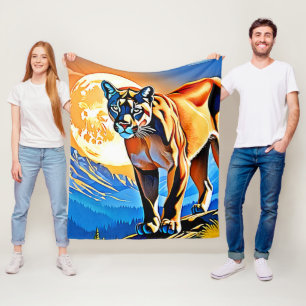Mountain Cougar: Sonnenuntergang Majestät Fleecedecke