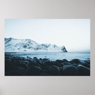 MOUNTAIN COVER WITH SNOW PHOTOGRAPHY POSTER