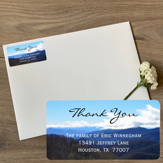 Mountain Dankeschön für das Beileid Label Adressaufkleber (Von Creator hochgeladen)