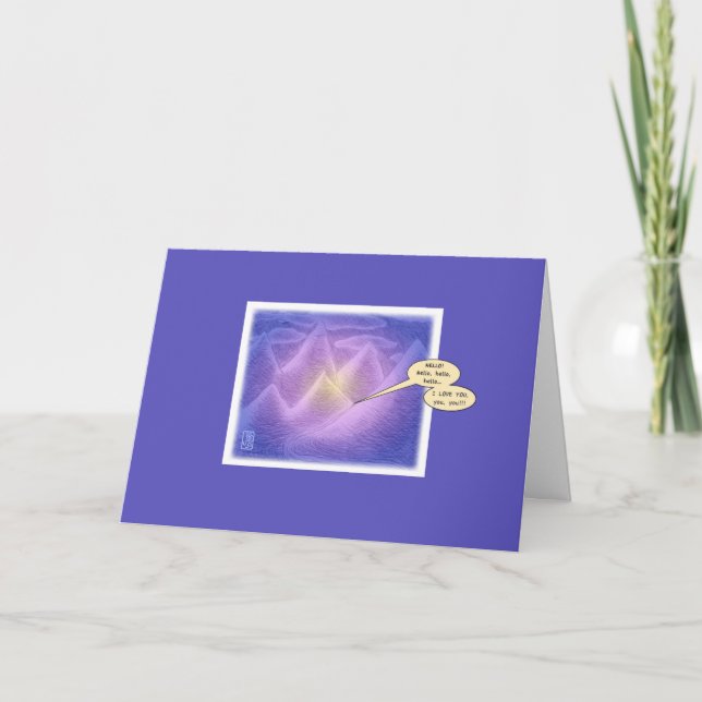 Mountain Dream "HELLO" Valentine Karte (Vorderseite)