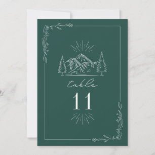 Mountain Emerald Wedding Tischnummer