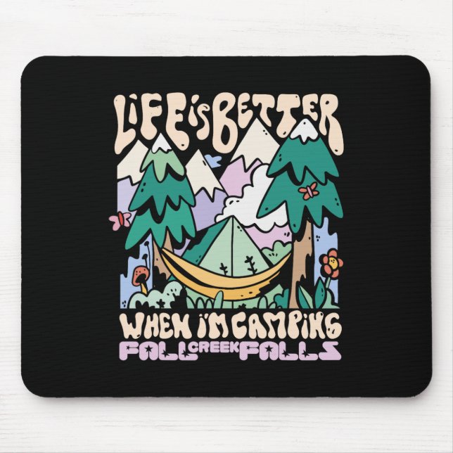 Mountain Fall Creek Falls Tennessee Camping Wild Mousepad (Vorne)