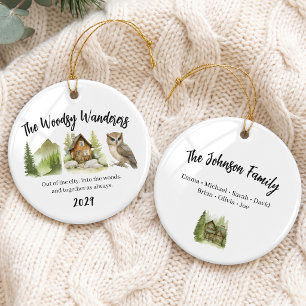 Mountain Family Cabin Urlaubsgruppe Keramik Ornament