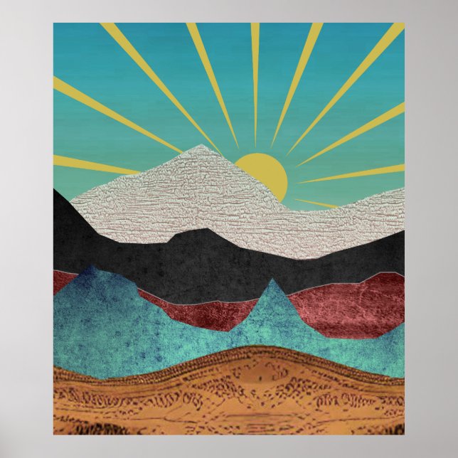 Mountain Fantasy Sunrise Poster (Vorne)