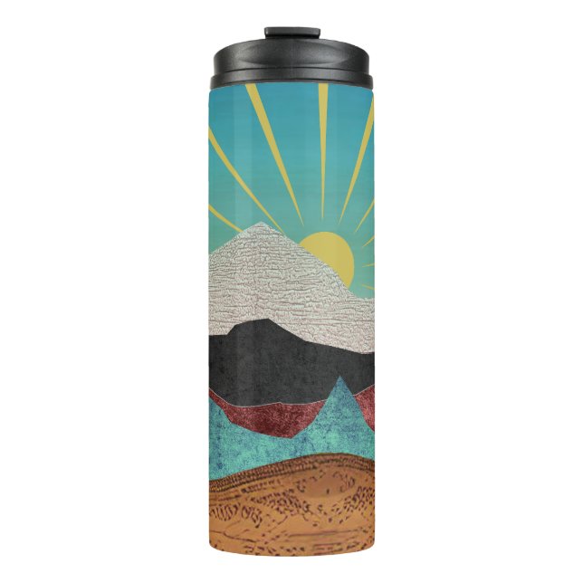Mountain Fantasy Sunrise Thermosbecher (Vorderseite)