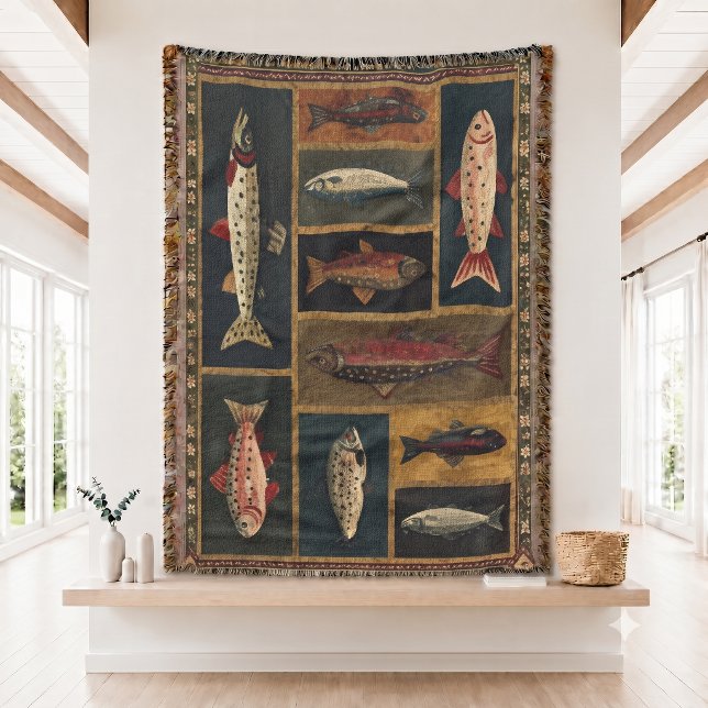 Mountain Fish Woven Blanket Decke (Von Creator hochgeladen)