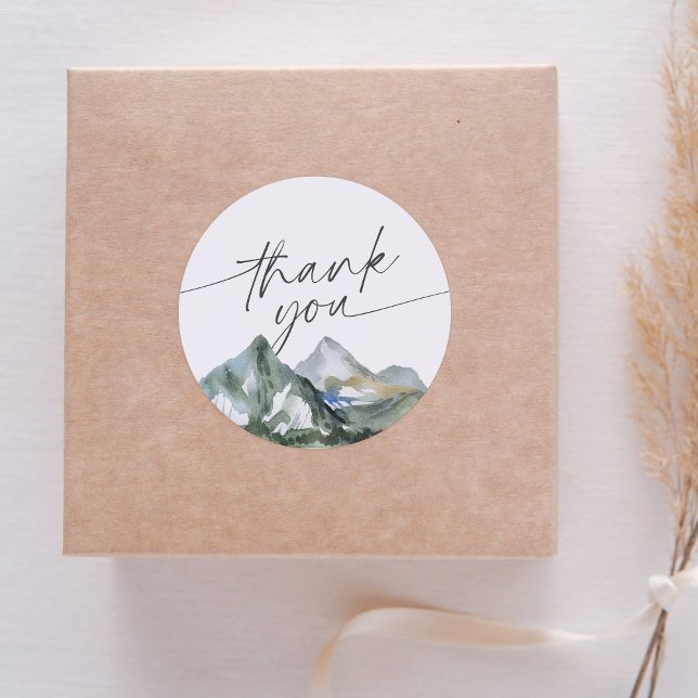 Mountain Forest Baby Dusche Runder Aufkleber (Von Creator hochgeladen)