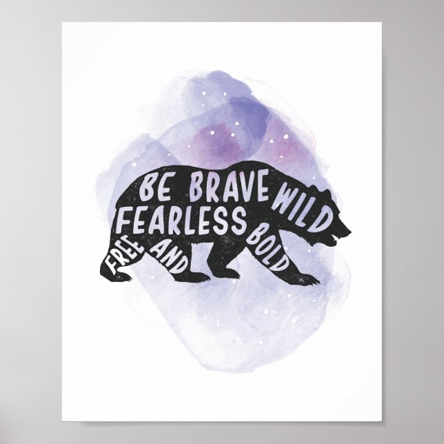 Mountain Forest Bear Lover Silhouette Poster (Vorne)