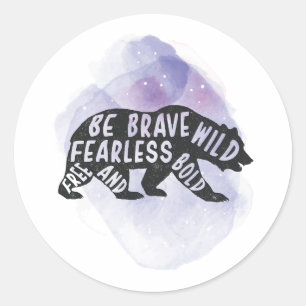 Mountain Forest Bear Lover Silhouette Runder Aufkleber